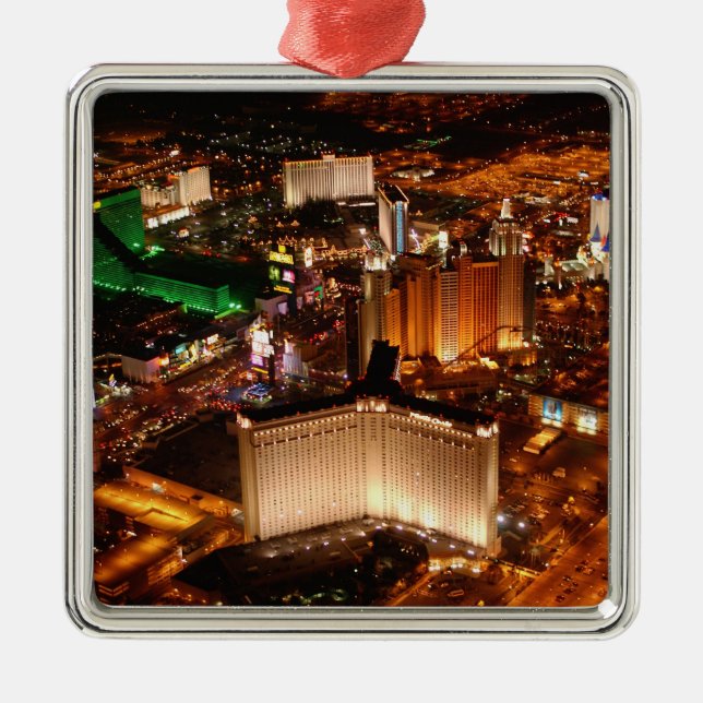 Las Vegas aerial view from a blimp Metal Ornament (Front)
