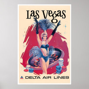 Las Vegas Art Nevada Affiche de voyage Vintage Del