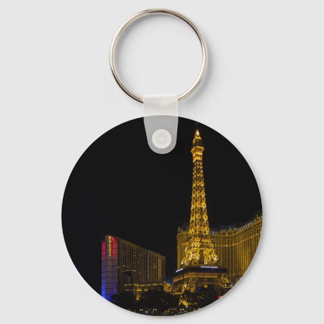 Las Vegas at night Button Keychain (Front)