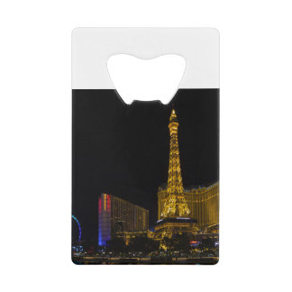 Las Vegas at night Credit Card Bottle Opener