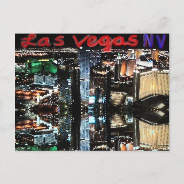Las Vegas at Night Reflection Post Card (Front)