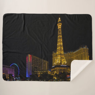 Las Vegas at night Sherpa Blanket