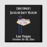 Las Vegas Bachelor Party Guys Weekend Trip Magnet<br><div class="desc">Going to Vegas for your bachelor party?  Then this custom magnet will be the perfect favour for you and the guys!  Personalize with the name and date(s) of your choice.</div>