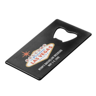 Las Vegas Bachelor Party Weekend Favour Credit Card Bottle Opener