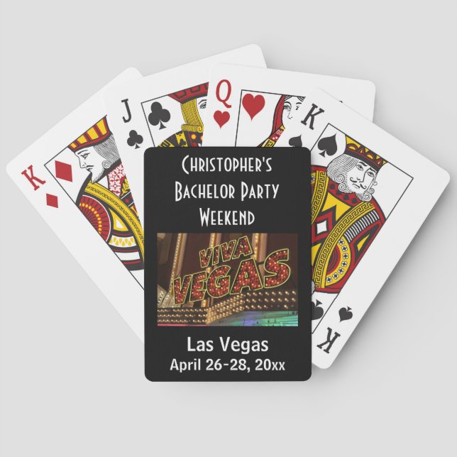 Las Vegas Bachelor Party Weekend Trip Favour Playing Cards (Back)