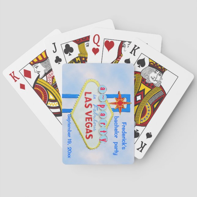 Las Vegas Bachelor Personalized Sign Playing Cards (Back)