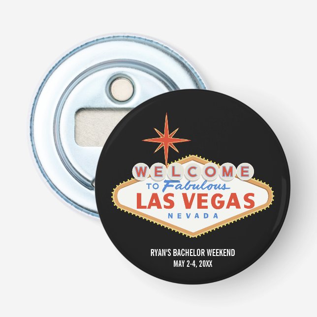 Las Vegas Bachelor Trip Weekend Favour Bottle Opener (Front)