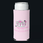 Las Vegas bachelorette can coolers<br><div class="desc">These Vegas themed can coolers feature a retro font and personalized customizable details. This Las Vegas themed can cooler will be a great addition to your bridesmaid gift bags. Change the colours, year and bride's name to make it your own. Shop the matching Vegas accessories in our Las Vegas bachelorette...</div>