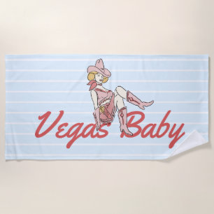 Las Vegas Bachelorette Large Beach Towel