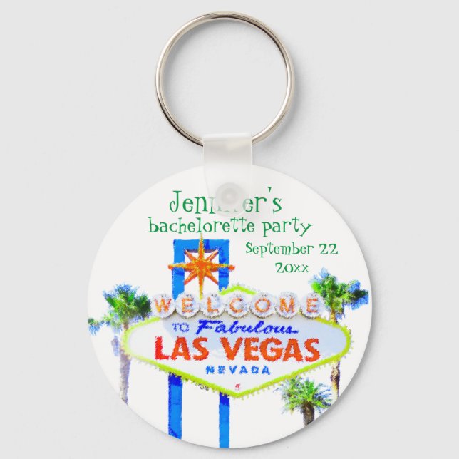 Las Vegas Bachelorette Party Favour Keychain (Front)