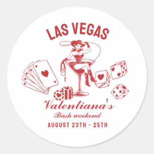 Las Vegas Bachelorette Party Personalized Classic Round Sticker