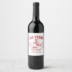 Las Vegas Bachelorette Party Personalized Wine Label