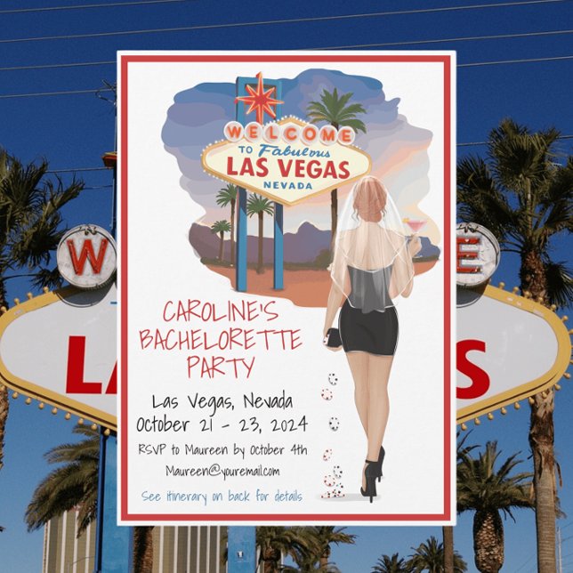 Las Vegas Bachelorette Red Hair Bride  Invitation (Creator Uploaded)