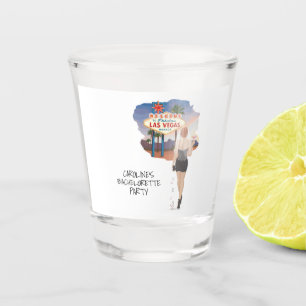 Las Vegas Bachelorette Red Hair Bride Shot Glass
