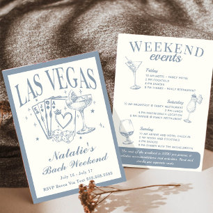 Las Vegas Bachelorette Social Cocktail Itinerary Invitation