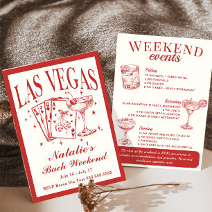 Las Vegas Bachelorette Social Cocktail Itinerary Invitation