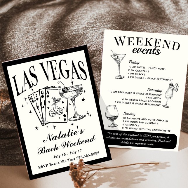 Las Vegas Bachelorette Social Cocktail Itinerary Invitation (Creator Uploaded)