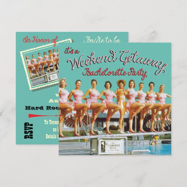Las Vegas Bachelorette Weekend Getaway Invitations (Front/Back)