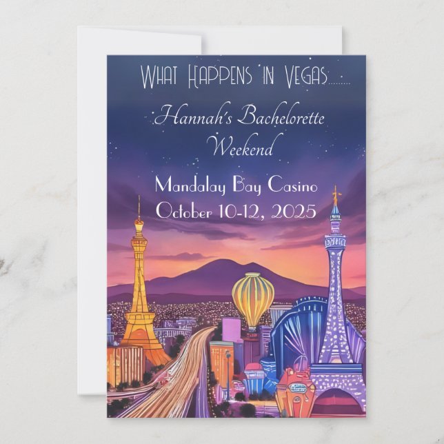 Las Vegas Bachelorette Weekend Invitation (Front)