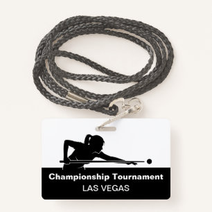 Las Vegas Billiards Budget Event Badge Male Female