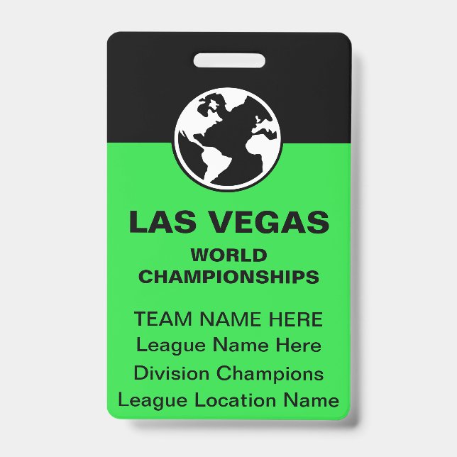Las Vegas Billiards Championship Bulk Team Badges (Front)