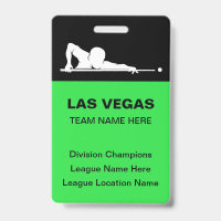 Las Vegas Billiards Theme Bulk Team Name Badges