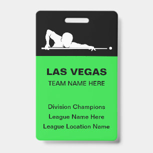 Las Vegas Billiards Theme Bulk Team Name Badges