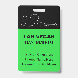 Las Vegas Billiards Theme Bulk Team Name Badges