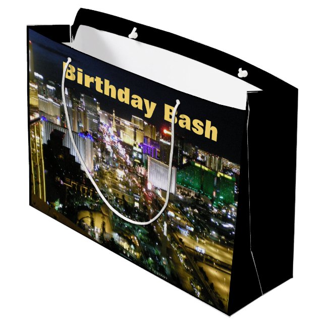 Las Vegas Birthday Bash Strip Large Gift Bag (Back Angled)