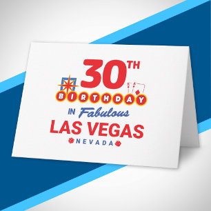 Las Vegas Birthday Party - 30th Birthday In Vegas Card