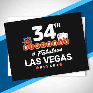 Las Vegas Birthday Party - 34th Birthday In Vegas Postcard