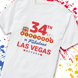 Las Vegas Birthday Party - 34th Birthday In Vegas T-Shirt