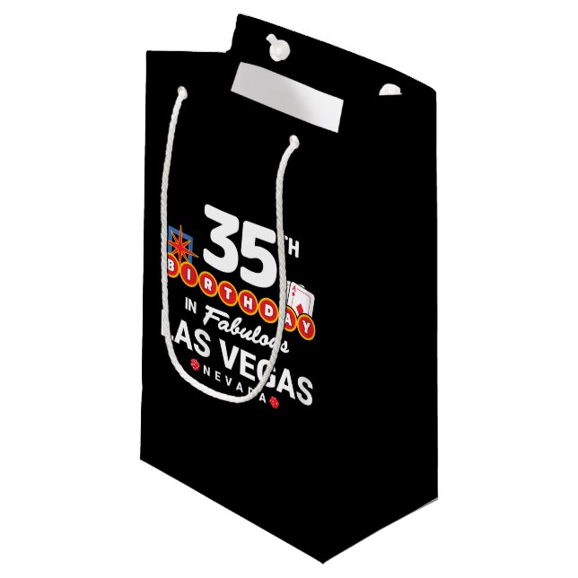 Las Vegas Birthday Party - 35th Birthday In Vegas Small Gift Bag (Front Angled)
