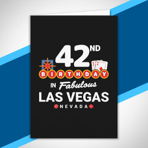 Las Vegas Birthday Party - 42nd Birthday In Vegas Card