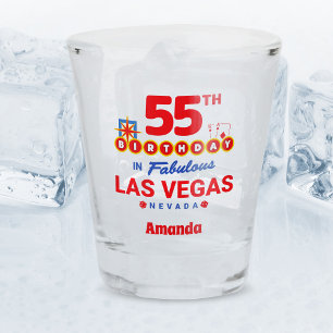 Las Vegas Birthday Party - 55th Birthday Shot Glass