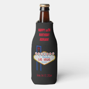 Las Vegas Birthday Party Trip Favour Bottle Cooler