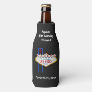 Las Vegas Birthday Party Trip Favour Bottle Cooler