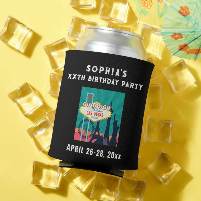 Las Vegas Birthday Party Trip Favour Can Cooler (In Situ Summer)