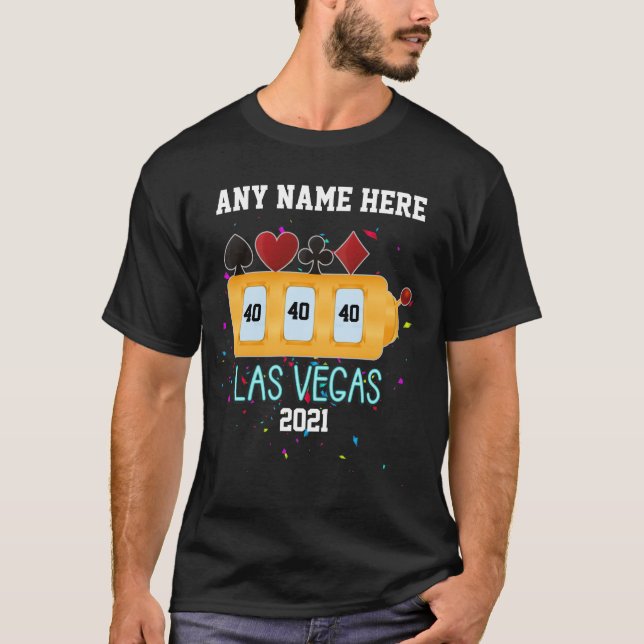 Las Vegas Birthday Slot Machine Custom T-Shirt (Front)