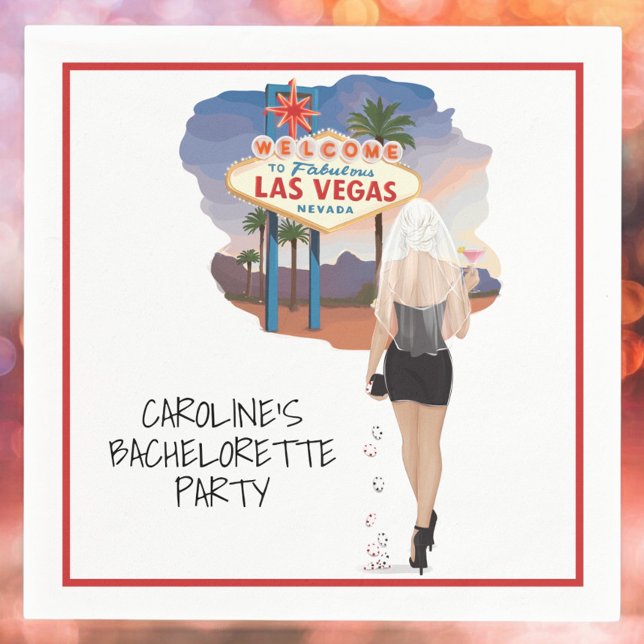 Las Vegas Blonde Bride Personalized Bachelorette  Napkin (Creator Uploaded)