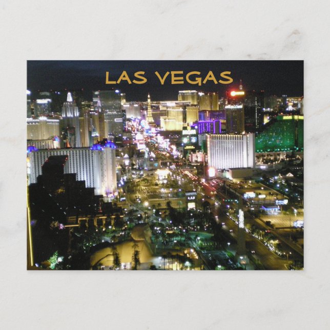 Las Vegas Boulevard at Night Postcard (Front)
