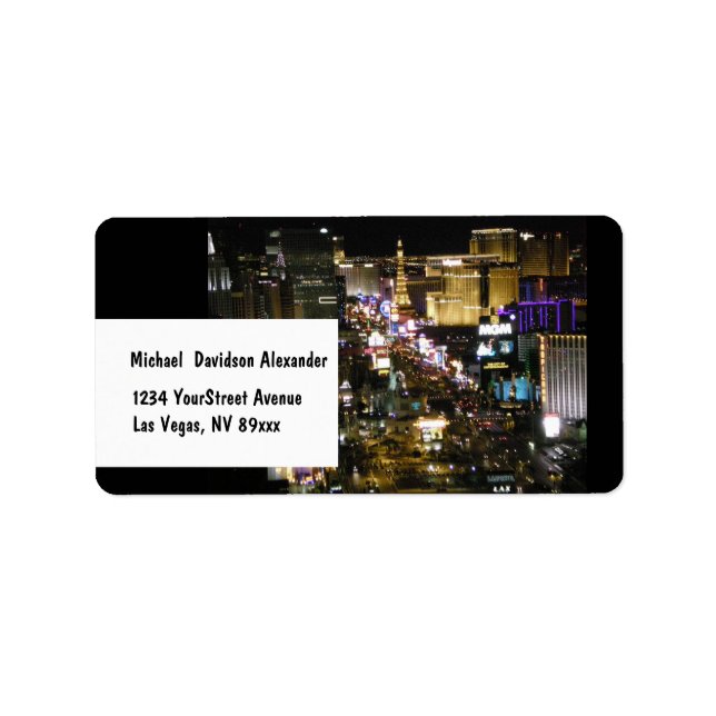 Las Vegas Boulevard Strip Photo Label (Front)