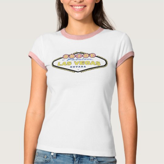 Las Vegas BRIDE Brown Polka Dots Ladie's Ringer T- T-Shirt