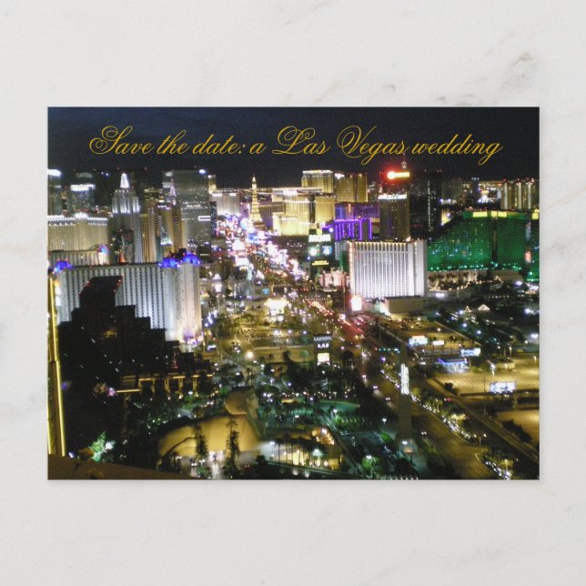 Las Vegas Brides Wedding Date Announcement Postcard (Front)