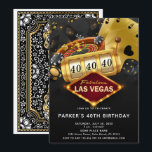 Las Vegas Casino Birthday Party Black Gold Invitation<br><div class="desc">Las Vegas Casino Birthday Party Black Gold Design. Matching products can be found in Casino Party Collection. If you have any questions feel free to contact me.</div>