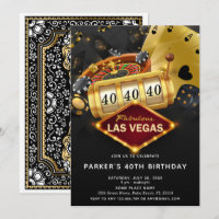 Las Vegas Casino Birthday Party Black Gold
