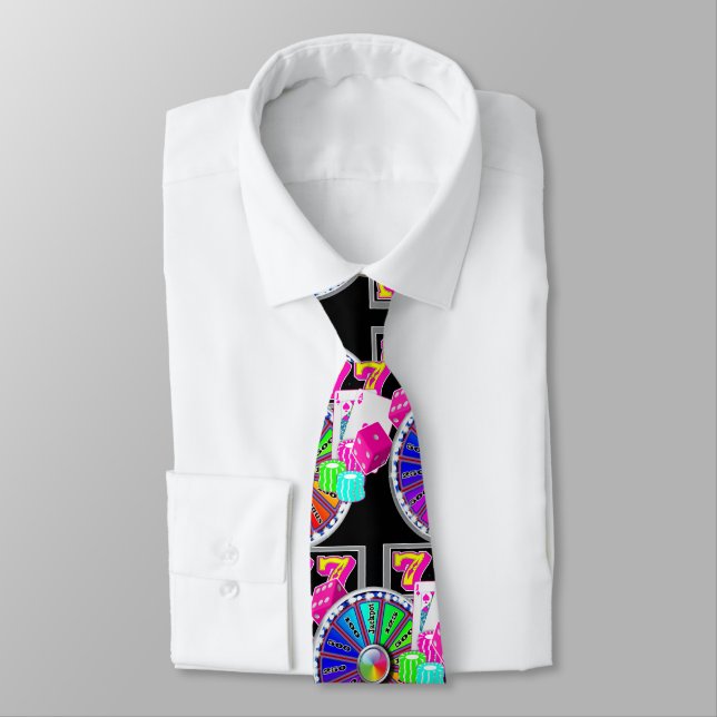 Las Vegas Casino Cards Dice and Slots Tie (Tied)