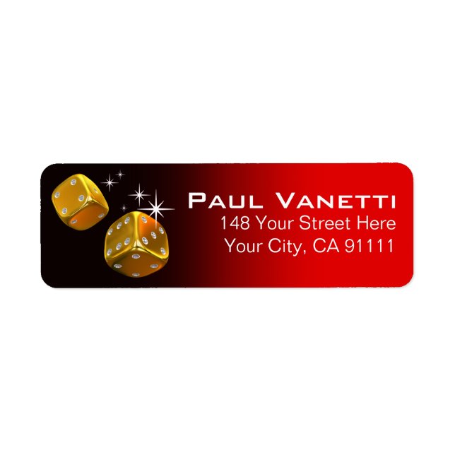 Las Vegas Casino Chip Party | red gold dice (Front)