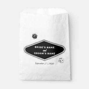 Las Vegas Casino Destination Wedding Black White Favour Bag