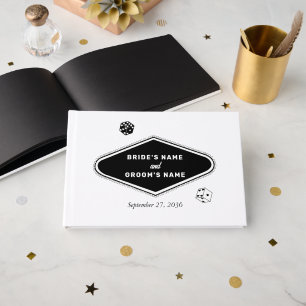 Las Vegas Casino Destination Wedding Black White Guest Book